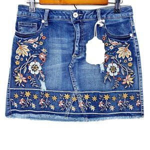 altar'd state skirt size Medium M blue denim embro
